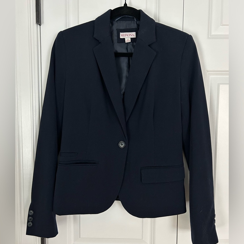 Merona Navy Blue Blazer Suit Jacket